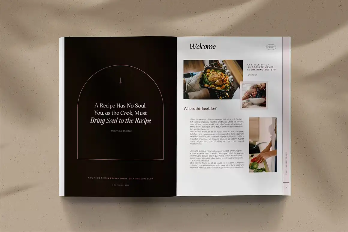 قالب ایندیزاین کتاب آموزش آشپزی - 18