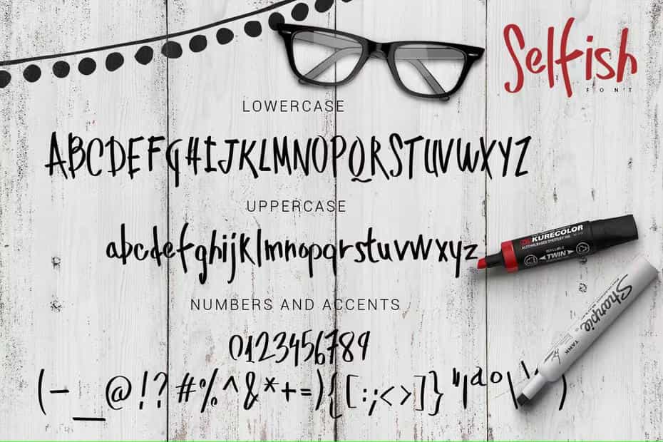 فونت انگلیسی Selfish Font