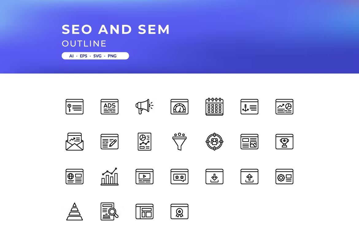 آیکون SEO and SEM icons - 4