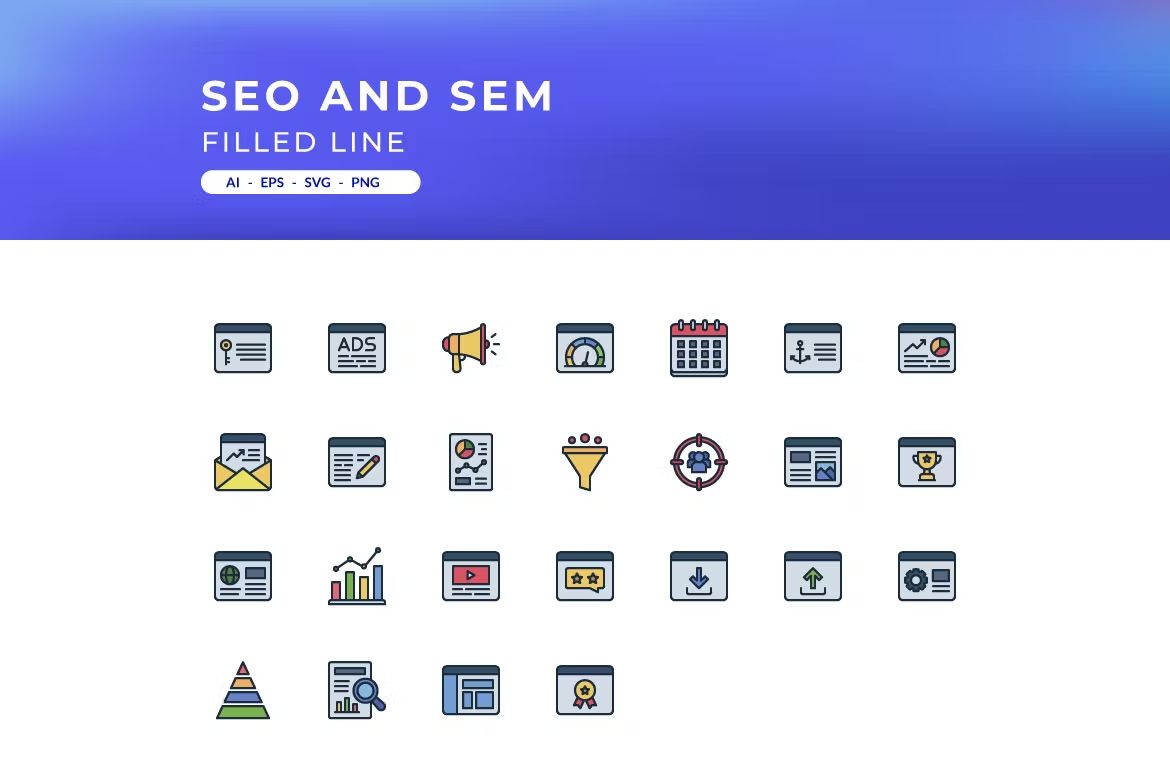 آیکون SEO and SEM icons - 8