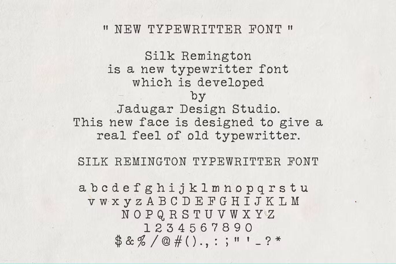 فونت انگلیسی ماشین تحریر Silk Remington