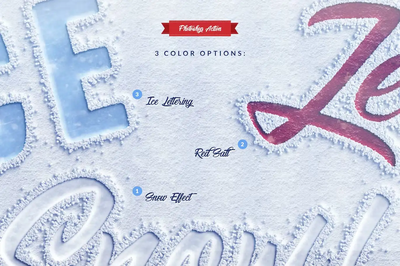 اکشن فتوشاپ ساخت نوشته روی برف - 4