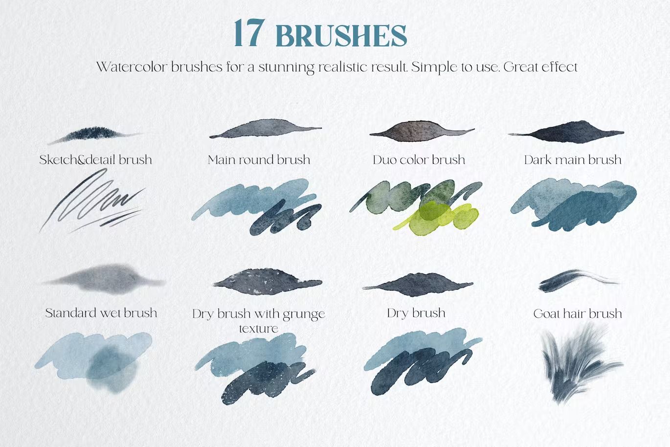 براش آبرنگ پروکریت Soft watercolor Procreate brushes - 24