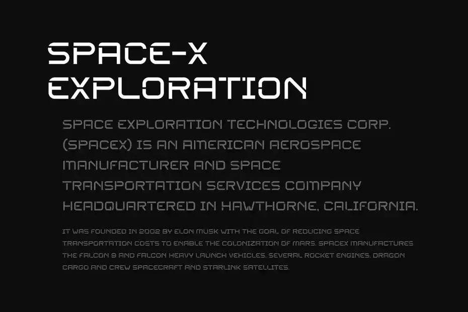 فونت انگلیسی SPACE EXPLORER - futuristic font - 7