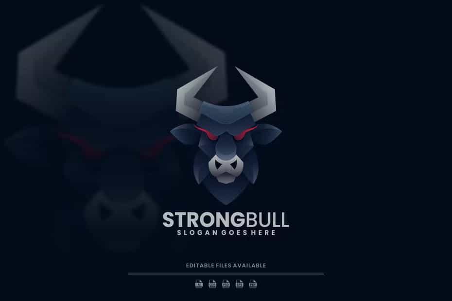 دانلود طرح لایه باز لوگو گاو نر Strong Bull Gradient Logo - 2 طرح لایه باز لوگو گاو نر - 1