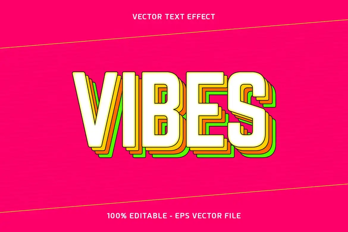 افکت متن ایلوستریتور Vibes Vector Text Effect - 2
