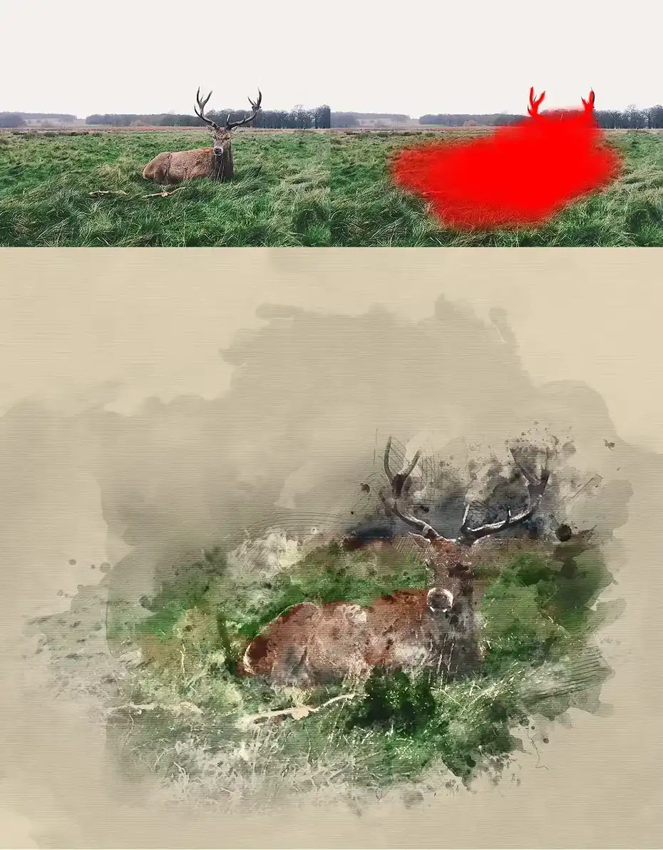 اکشن فتوشاپ تبدیل عکس به نقاشی آبرنگی Watercolor - 7