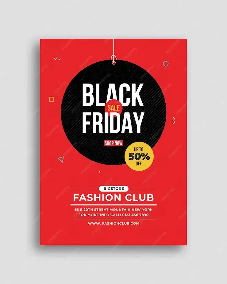 طرح لایه باز تراکت بلک فرایدی Black friday flyer 2 - 1