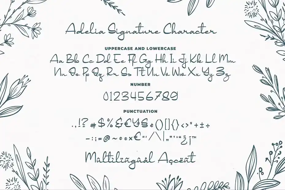 دانلود فونت انگلیسی به سبک امضا Adelia Signature - Crafty Signature Font - 10 فونت انگلیسی به سبک امضا Adelia Signature - Crafty Signature Font - 9
