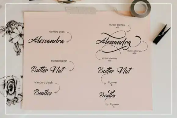 فونت انگلیسی دست نویس Alessandra Font - 5