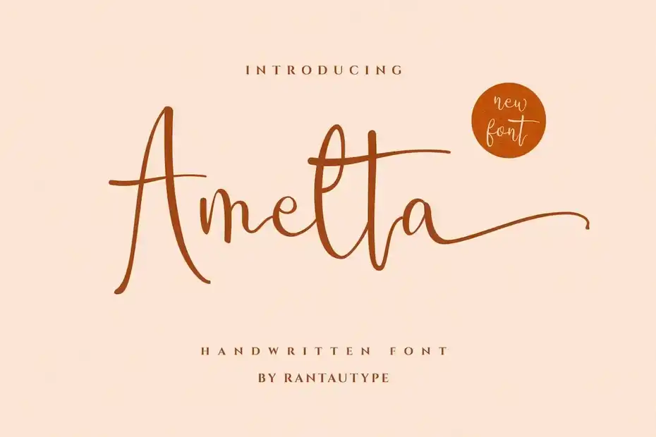 فونت انگلیسی دست نویس Amelta Handwritten font - 5