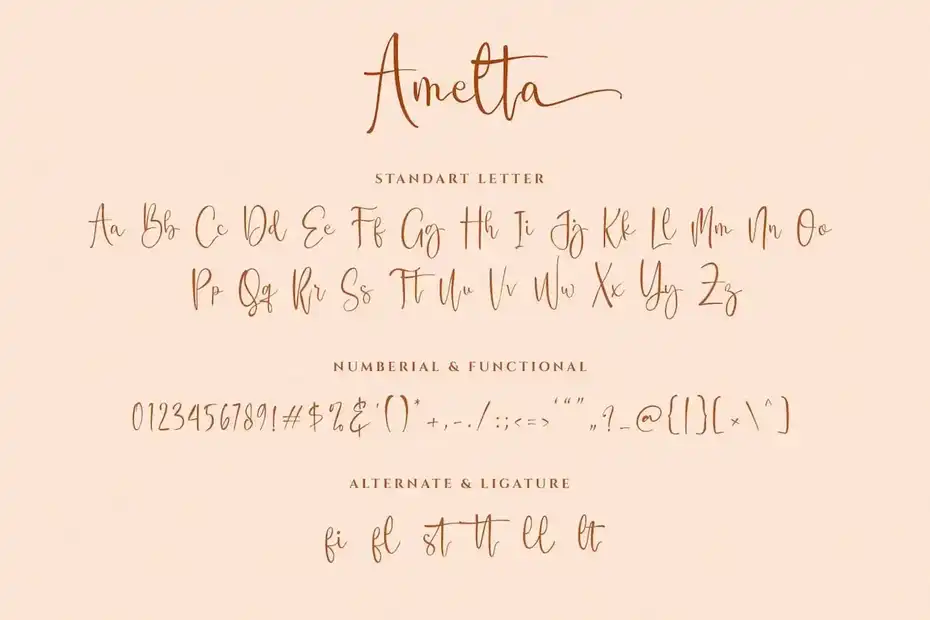 فونت انگلیسی دست نویس Amelta Handwritten font - 13