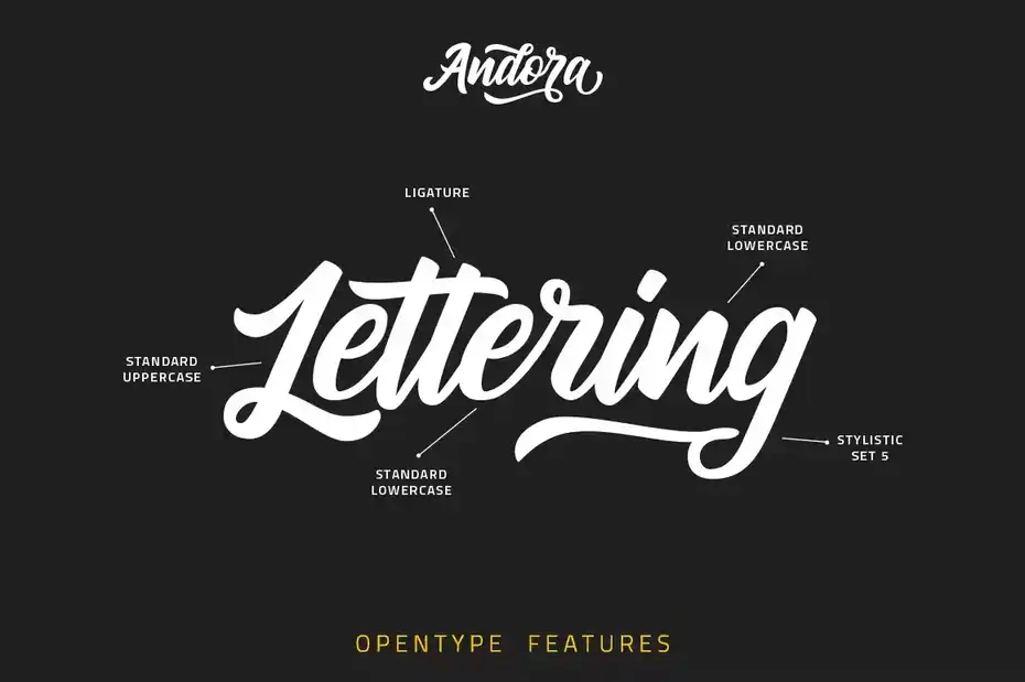 فونت انگلیسی دست نویس Andora Typeface - 15