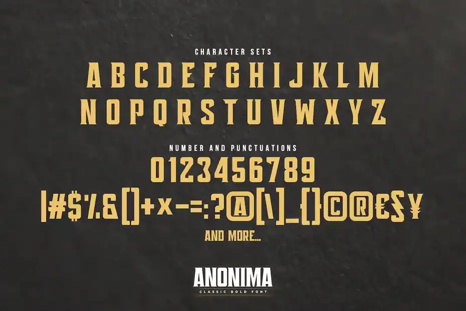 فونت انگلیسی کلاسیک ANONIMA - Classic Bold Serif Font - 7