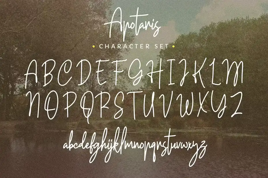 فونت انگلیسی دست نویس Apotaris - Handwritten Font - 9