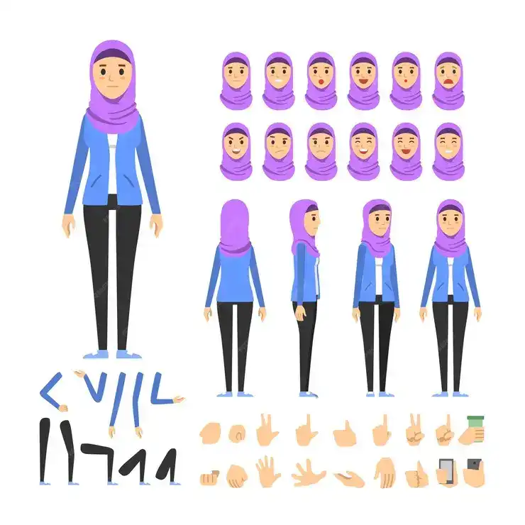 وکتور کاراکتر زن عرب - 1