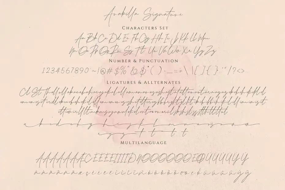 فونت انگلیسی به سبک امضا Arabilla Signature - 7