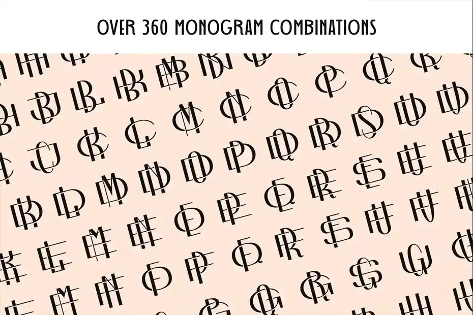 فونت انگلیسی Art Deco Monogram Font - 5
