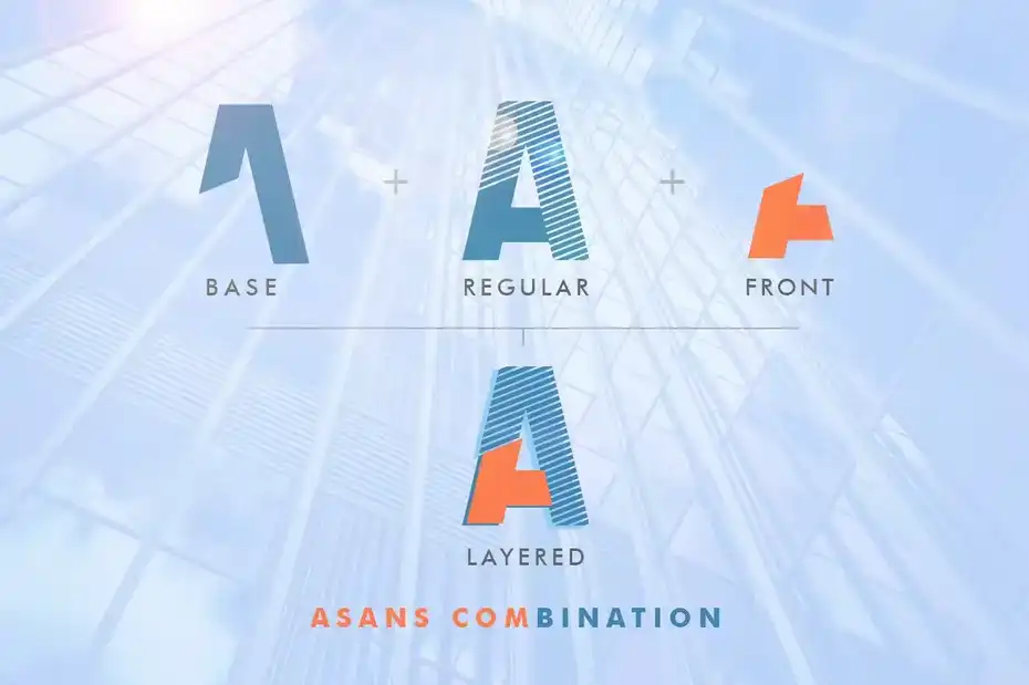 فونت انگلیسی گرافیکی Asans Layered Font - 11