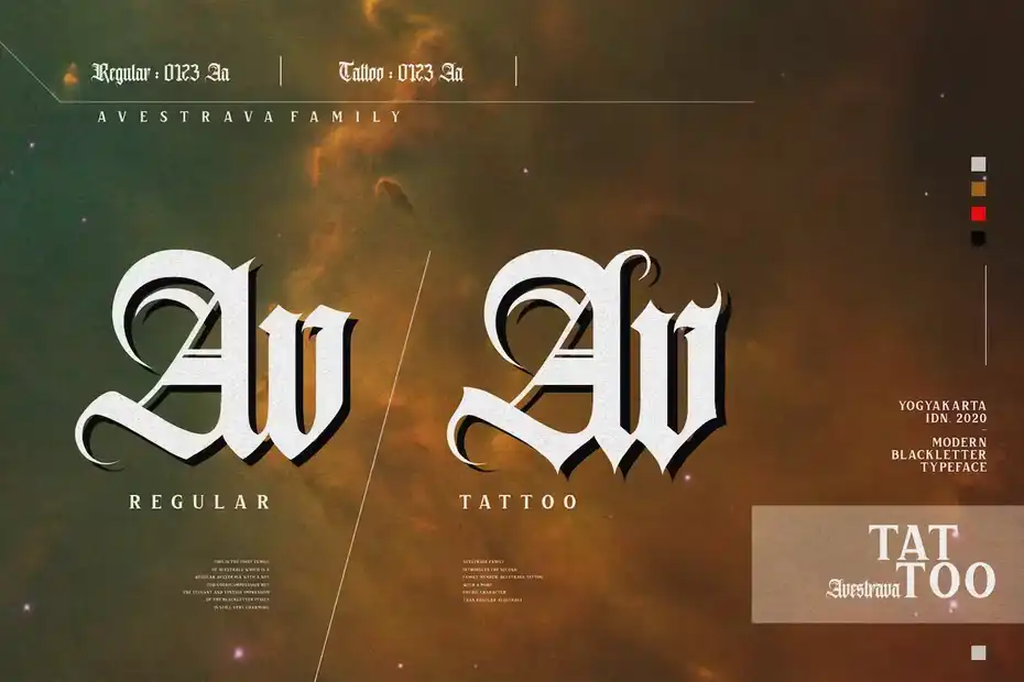 فونت انگلیسی تاتو Avestrava Tattoo - 9