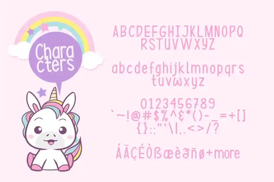 فونت انگلیسی فانتزی Baby Unicorn - 7