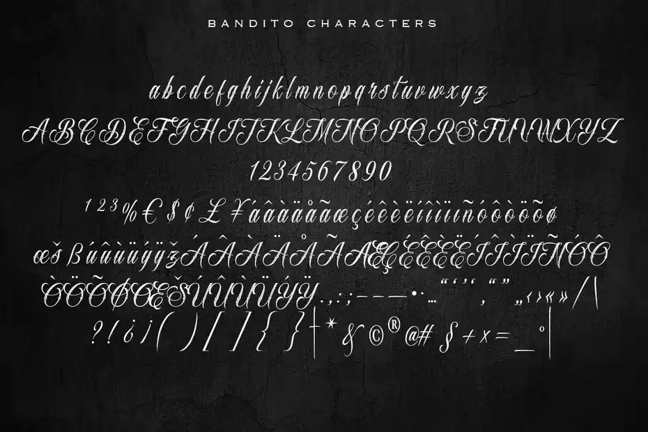 فونت انگلیسی تاتو Bandito Script | Tattoo font - 11