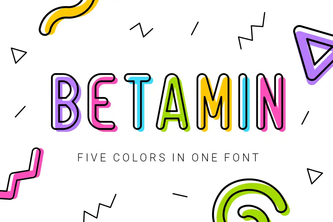 فونت انگلیسی طرح دار Betamin|colorful sans-serif font - 10