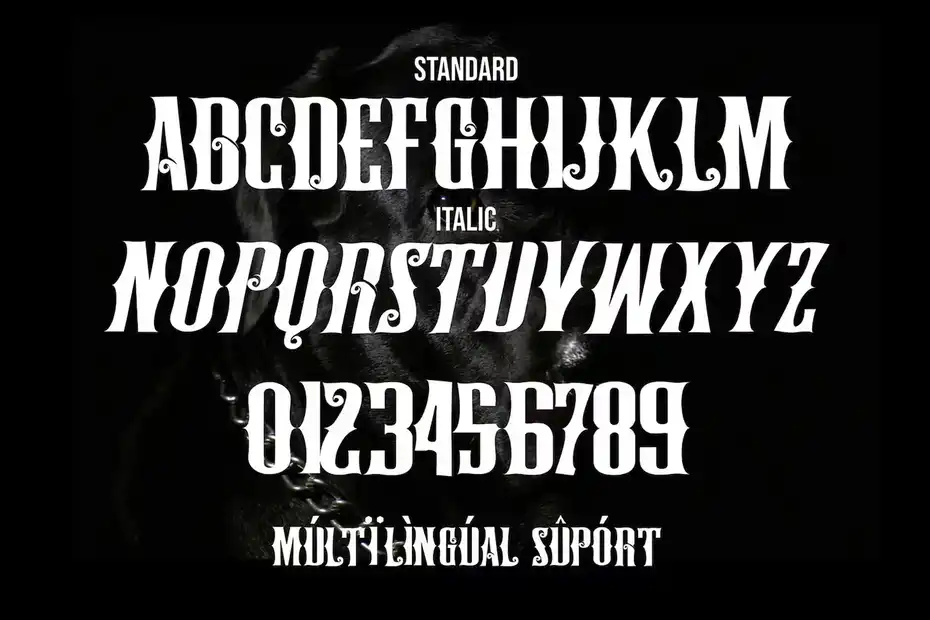 فونت انگلیسی تاتو Black Brody - Aesthetic Blackletter Font - 5