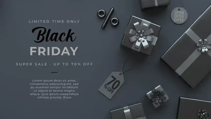 طرح لایه باز تراکت بلک فرایدی Black friday dark flyer background template - 1