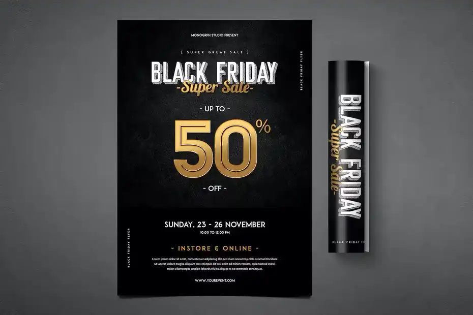 دانلود طرح لایه باز تراکت بلک فرایدی Black Friday Flyer 4 - 2 طرح لایه باز تراکت بلک فرایدی Black Friday Flyer 4 - 1