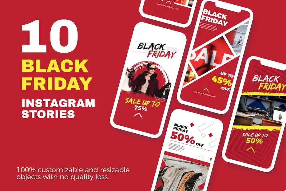 طرح لایه باز استوری اینستاگرام بلک فرایدی Black Friday Instagram Stories 2 - 1