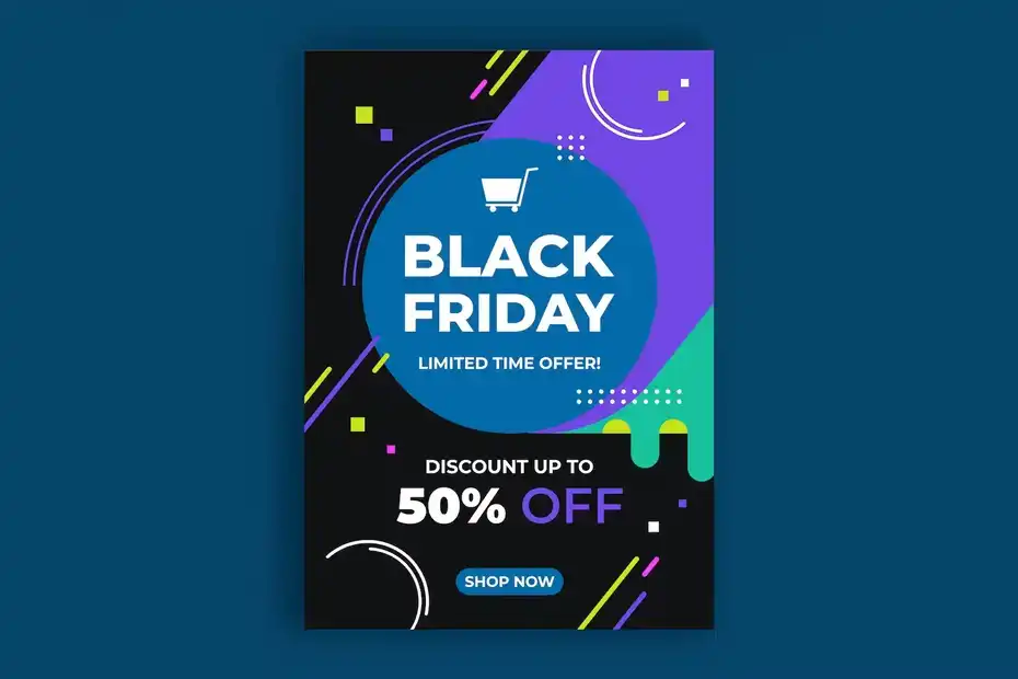 طرح لایه باز پوستر بلک فرایدی Black Friday Poster 2 - 1