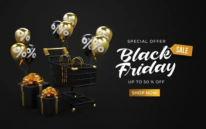 طرح لایه باز بنر بلک فرایدی Black friday sale banner template - 1