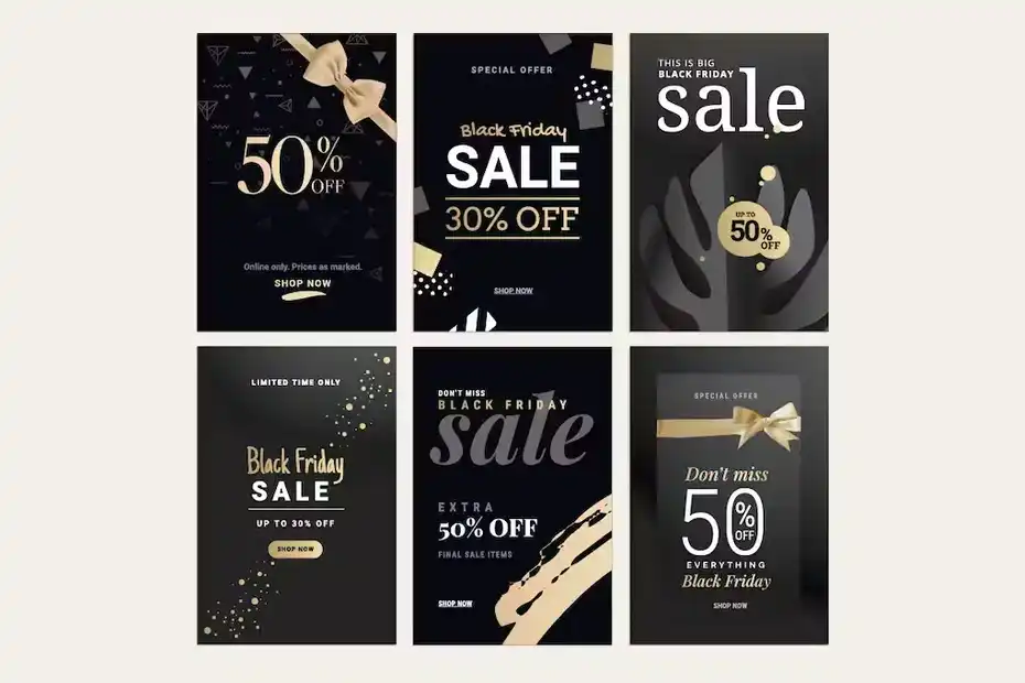 طرح لایه باز بنر فروش بلک فرایدی Black Friday Sale Banners 2 - 1