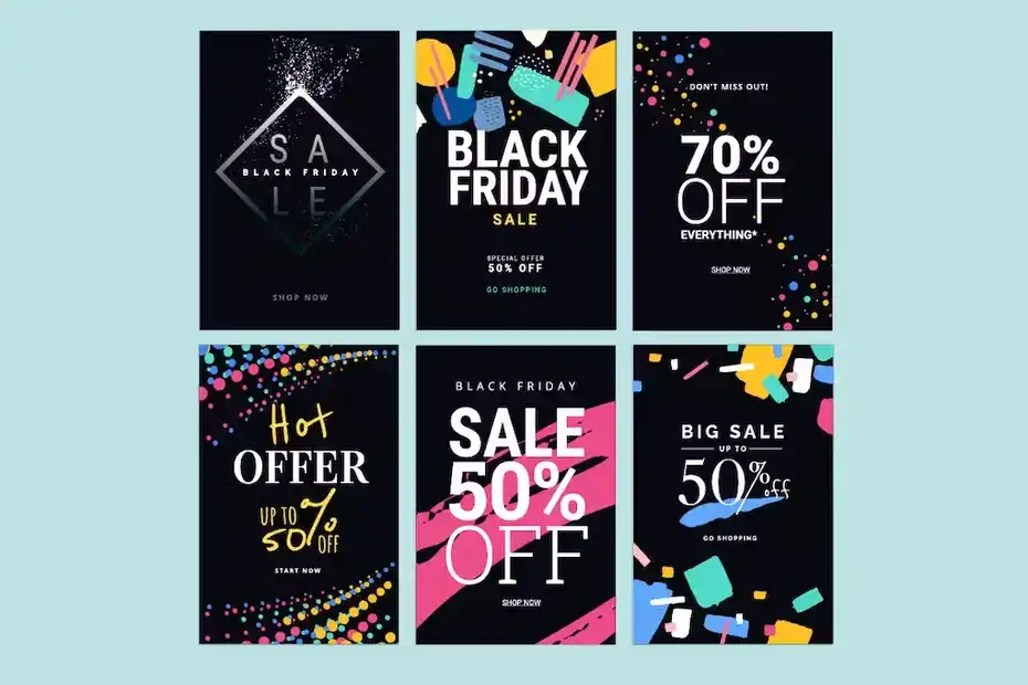 طرح لایه باز بنر فروش بلک فرایدی Black Friday Sale Banners - 1