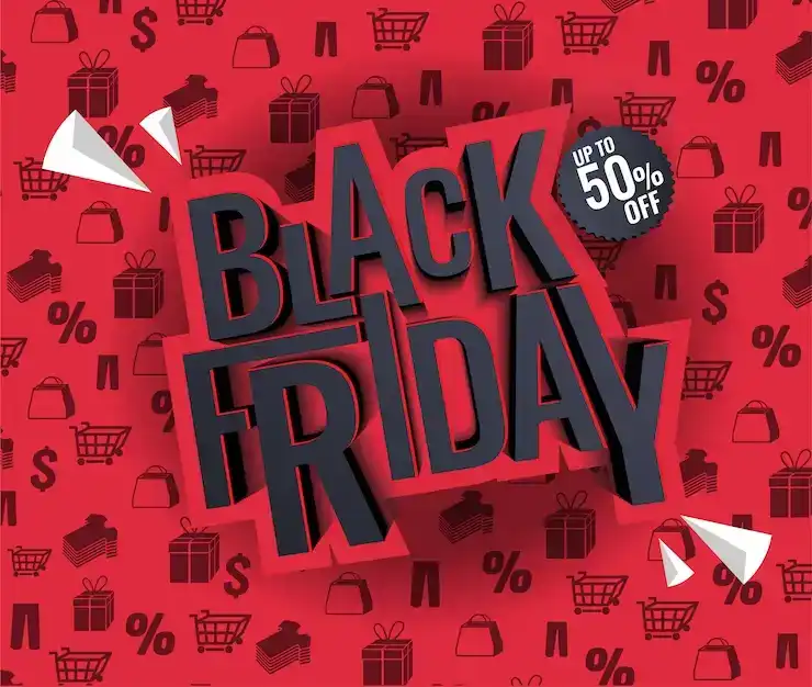 طرح لایه باز بنر بلک فرایدی Black friday sale illustration - 1