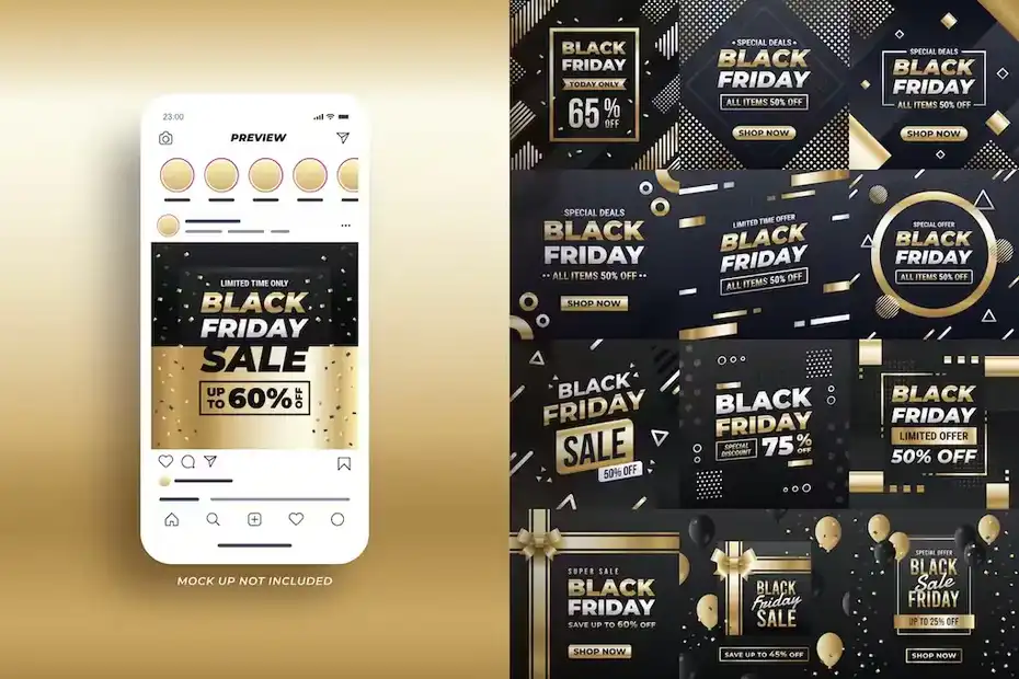دانلود طرح لایه باز پست اینستاگرام بلک فرایدی Black Friday Sale Instagram Post - 2 طرح لایه باز پست اینستاگرام بلک فرایدی Black Friday Sale Instagram Post - 1