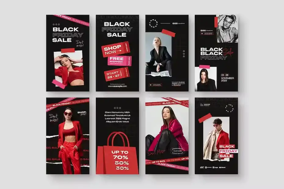 طرح لایه باز استوری اینستاگرام بلک فرایدی Black Friday Social Media Story Templates - 1