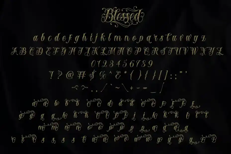 فونت انگلیسی تاتو Blessed | Traditional Tattoo Fonts - 7