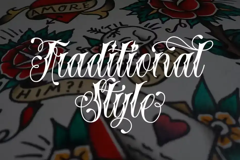 فونت انگلیسی تاتو Blessed | Traditional Tattoo Fonts - 9