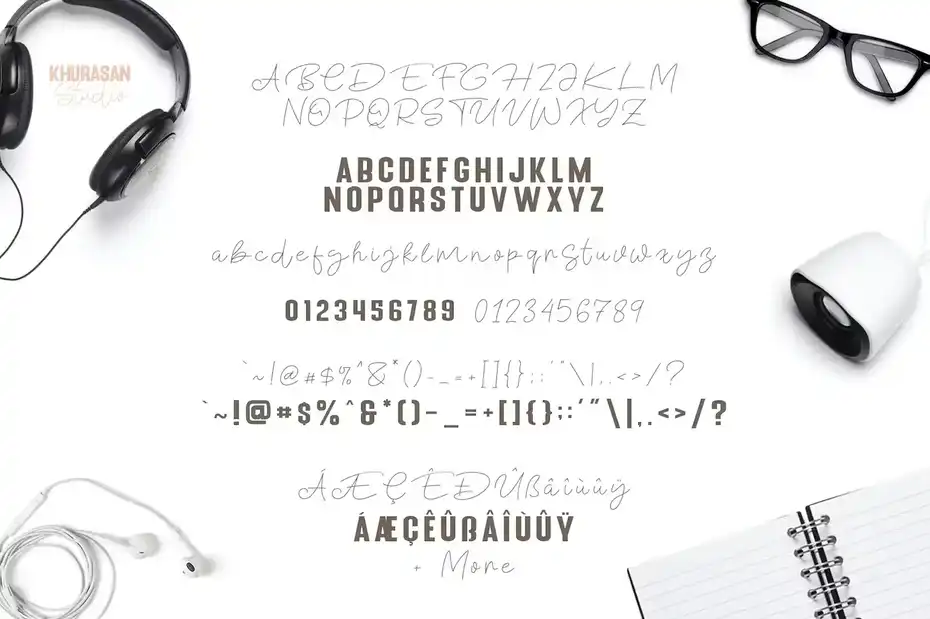 فونت انگلیسی دست نویس Blue Fonte Font Duo - 5