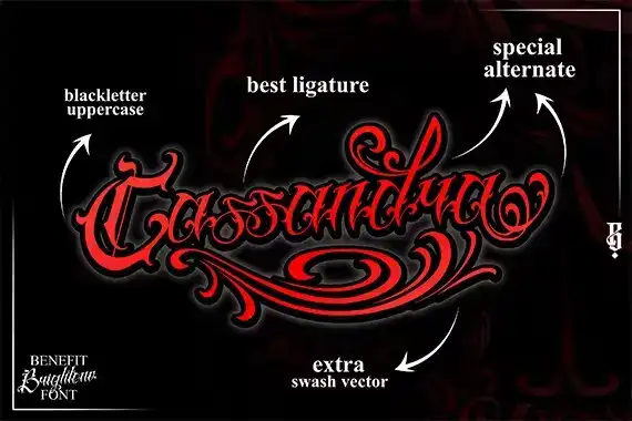 فونت انگلیسی تاتو Brigthone - Tattoo Lettering - 1