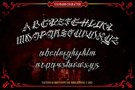 فونت انگلیسی تاتو Brigthone - Tattoo Lettering - 5
