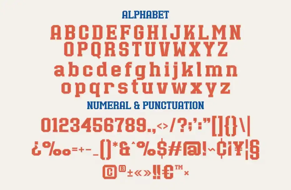 فونت انگلیسی کلاسیک Bullsy College - A Classic Sport Font - 1