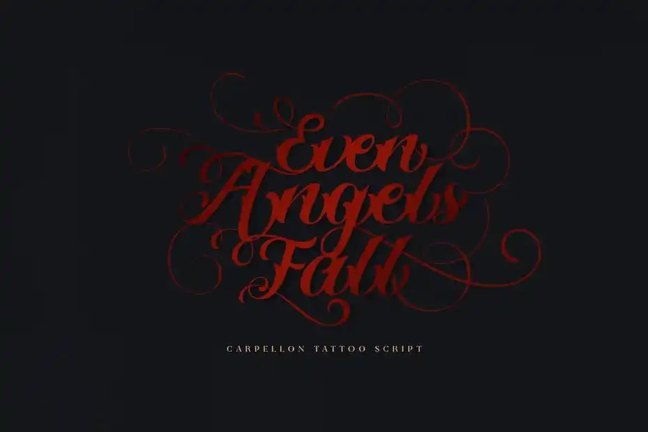 فونت انگلیسی تاتو Carpellon Tattoo Script with Ornament - 5