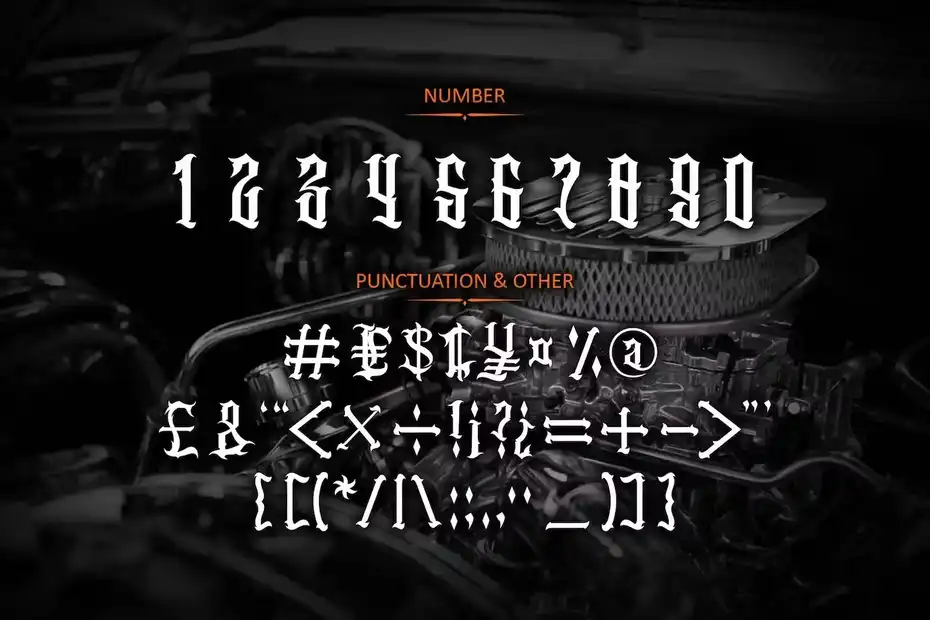 فونت انگلیسی تاتو Cassandra - Tattoo Blackletter - 8