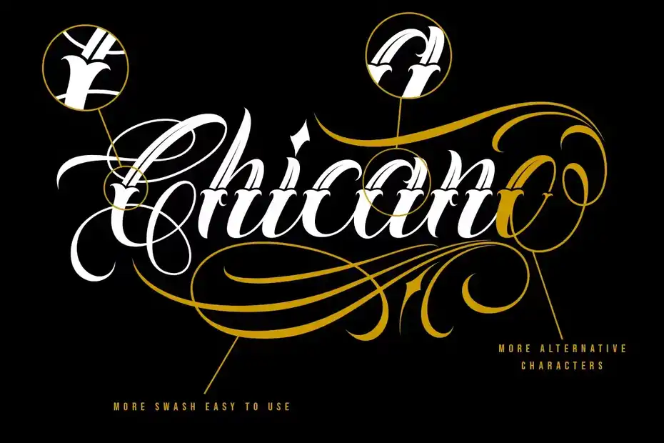 فونت انگلیسی تاتو Chicano Vol. 02 | Tattoo style - 5