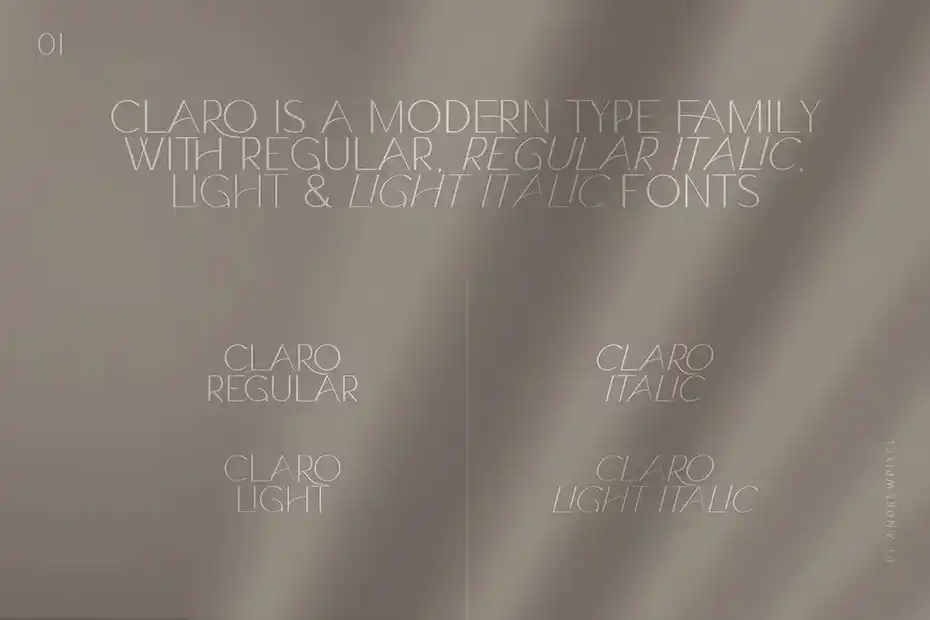 فونت انگلیسی مدرن Claro - Elegant Font Family - 5