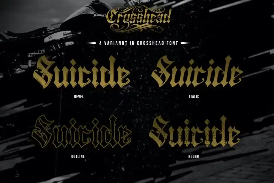 فونت انگلیسی تاتو Crosshead - Blackletter type font - 7