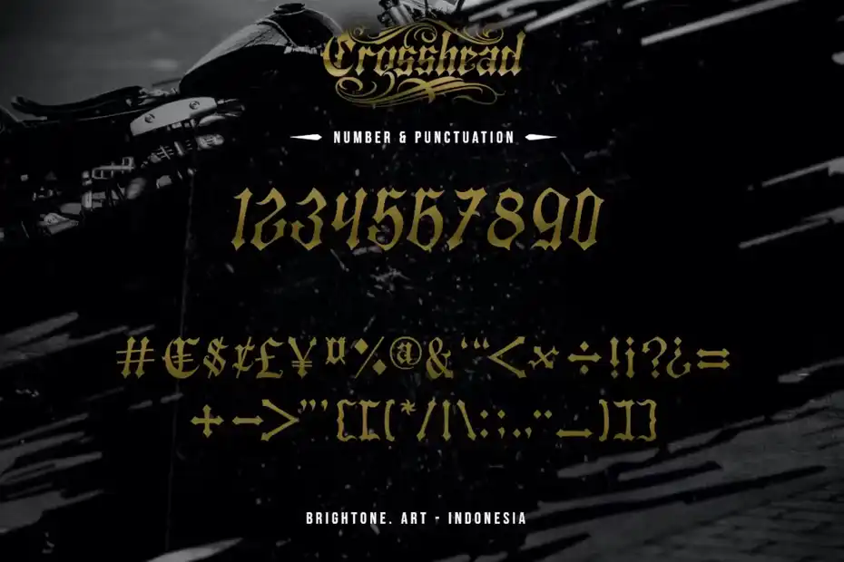 فونت انگلیسی تاتو Crosshead - Blackletter type font - 11